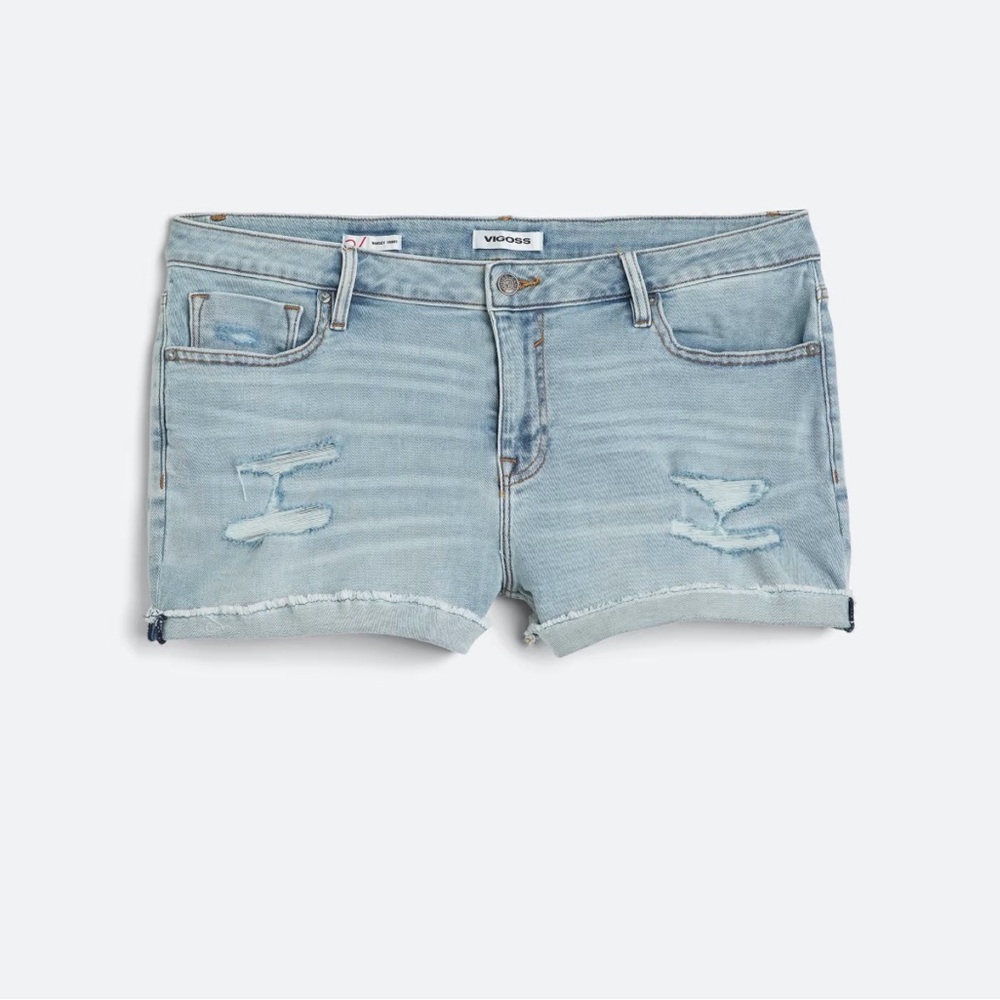 Vigoss Light Blue Ripped Jean Shorts